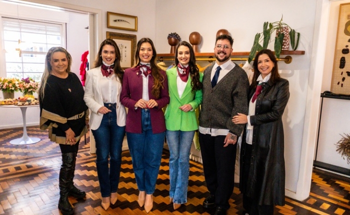 Rico Bracco assina os vestidos oficiais do trio 2026 da Festa da Uva
